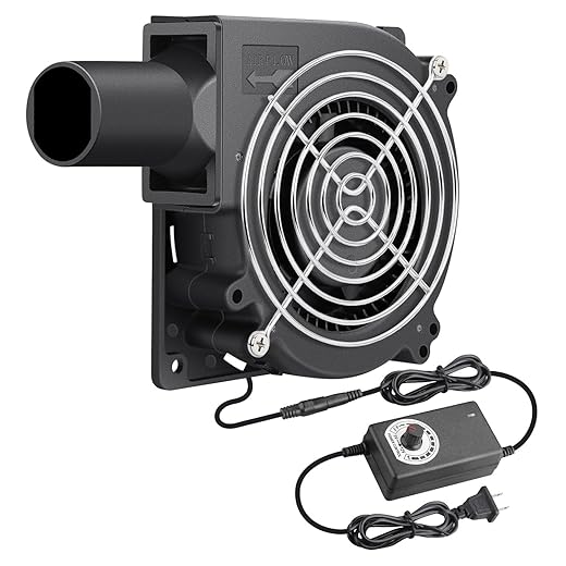 Wathai 120mm x 32mm Dual Ball Blower Fan 12V with 110v - 240v AC Plug Variable Speed Controller - High Velocity Squirrel Cage Fans for DIY Cooling Projects, BBQ, Drum Smoker