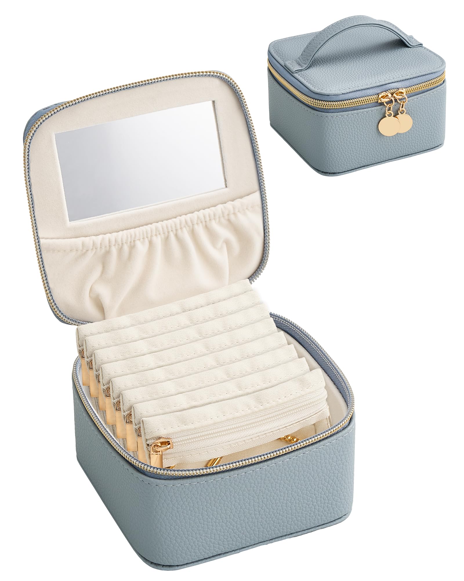 Lolalet Travel Jewelry Organizer for Women, Jewelry Case with Mirror