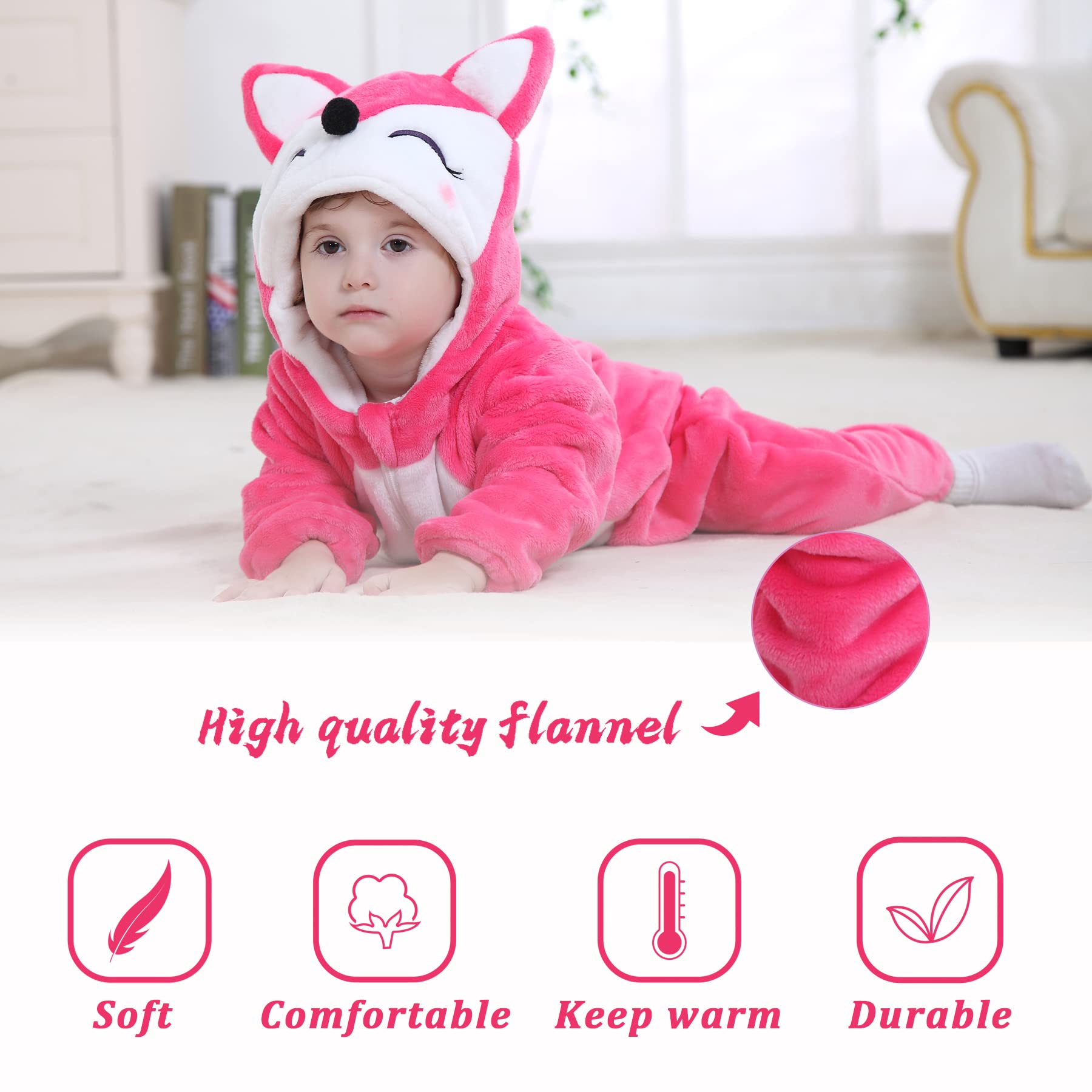 TONWHAR Kid's And Toddler's Animal Halloween Costume Outfit Baby One-Piece Rompers Onesie — view 4