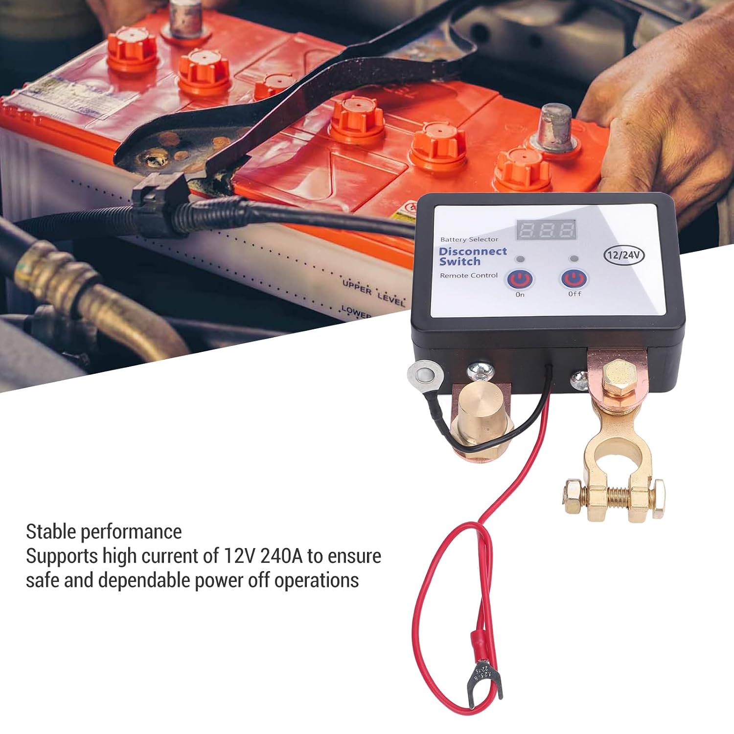 Remote Battery Disconnect Switch 12V 24V 240A for Auto Truck Boat Car Power Cut Off Shut Off