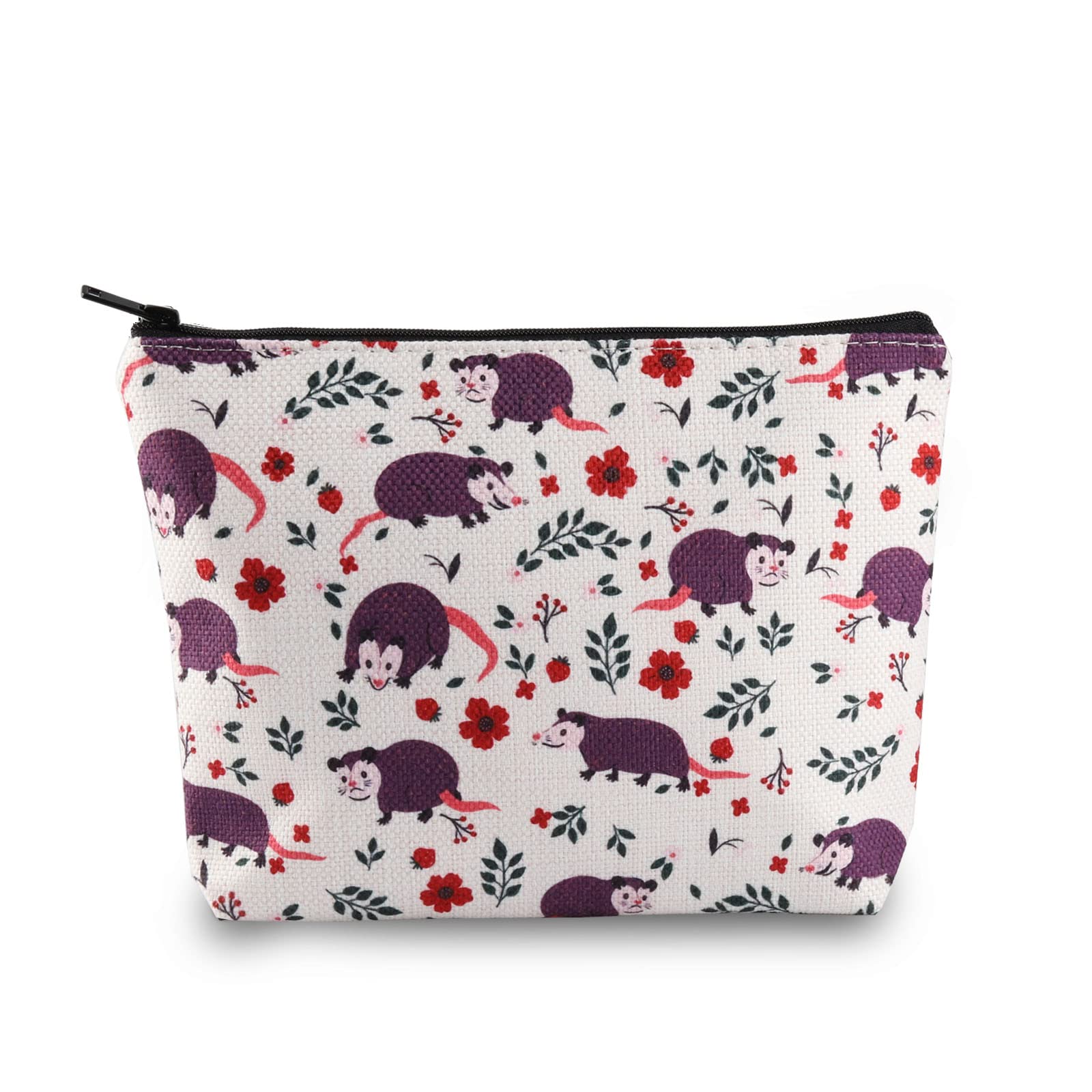 Lustige Opossum Make-up-Tasche – Cremeweiß, Reißverschluss, Ca. 40 Cm, Segeltuch