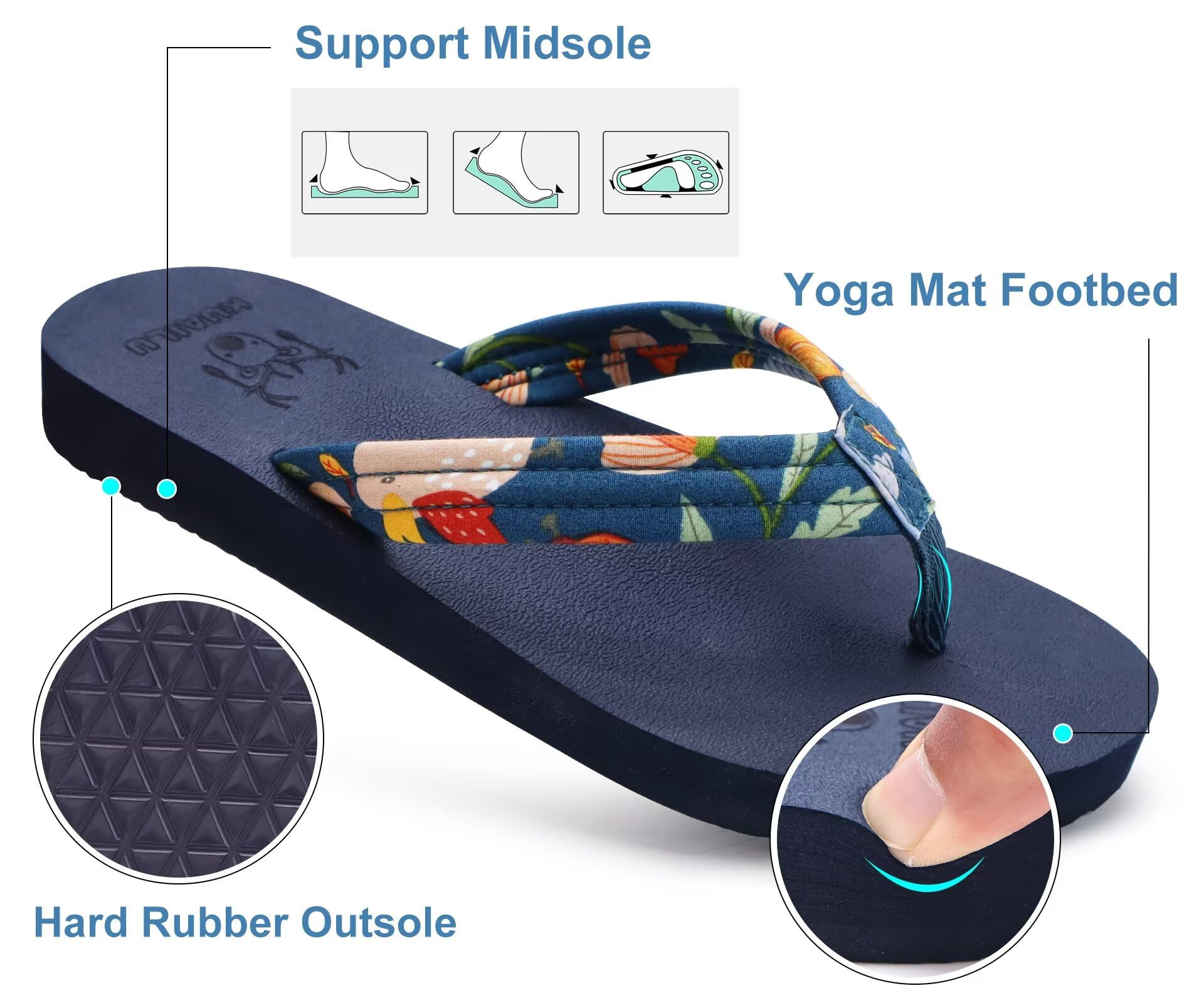 KuaiLu Infradito Donna Estive Comode Stoffa Righe Ciabatte Arch Support Spiaggia Piscina Sandali Mare Leggere Antiscivolo Gomma Suole