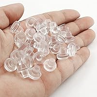 Vista 6 de Litoexpe Parachoques de vidrio con vástago, 30 piezas de agarres de goma transparente antideslizantes para mesa de patio espaciadores para muebles