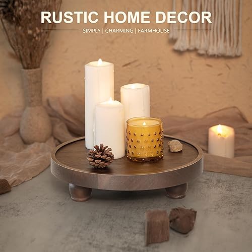 Vista 27 de EOSAHR Elevadores de madera modernos para exhibición: soporte de pedestal de granja para decoración de encimeras del hogar, cocina y baño, elegante