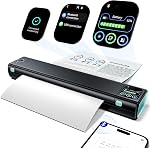 Phomemo Portable Printer with Touchscreen, Upgraded M08D Bluetooth Wireless Thermal Inkless Printer, Supports 8.5"x11" US Letter & A4, Compatible with iOS, Android, PC for Travel, Black
