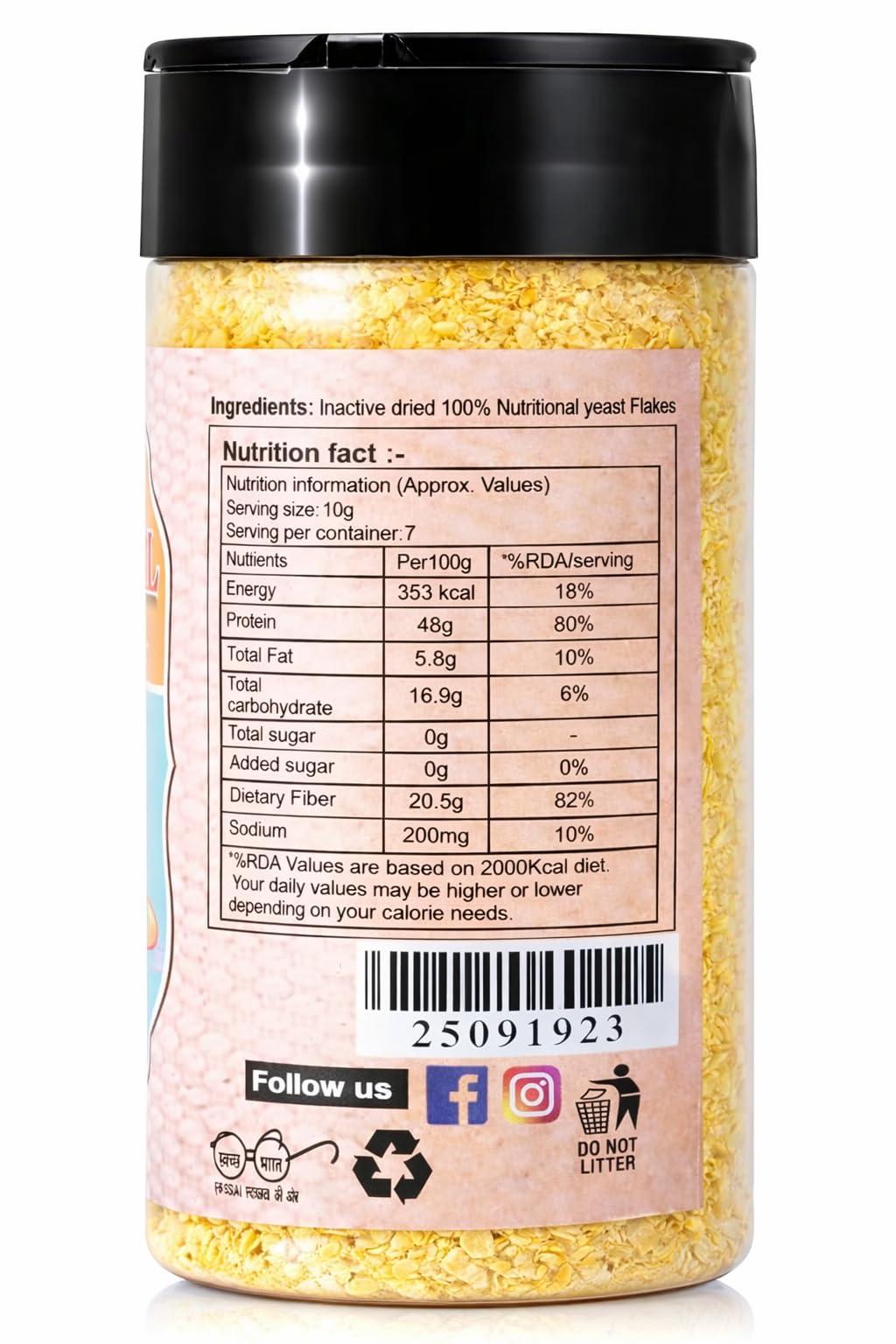 Flavoma Nutritional Yeast Flakes, 60gm (NON-FORTIFIED), 48% Protein, Gluten-Free, Vegan Cheese Flavor High in Vitamin B | Plant Based Seasoning for Cooking, Baking, and Snacks 4