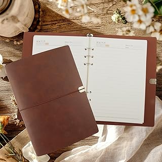 chenyu Skórzany notatnik A5, do wielokrotnego napełniania, brązowy, 23 x 17 cm, skórzany dziennik, nadaje się do zapisywania planów, dzienników podróży, szkicowania i pustych stron, notatnika, skóry