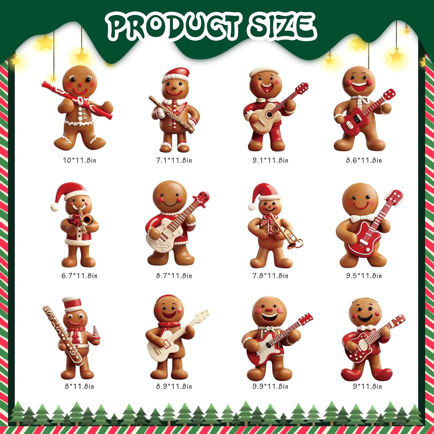 12 Pcs Christmas Gingerbread Man Yard Signs with Stakes - Xmas Gingerbread Yard Stakes Lawn Signs for Christmas Holiday Pathway Garden Patio Party Favors