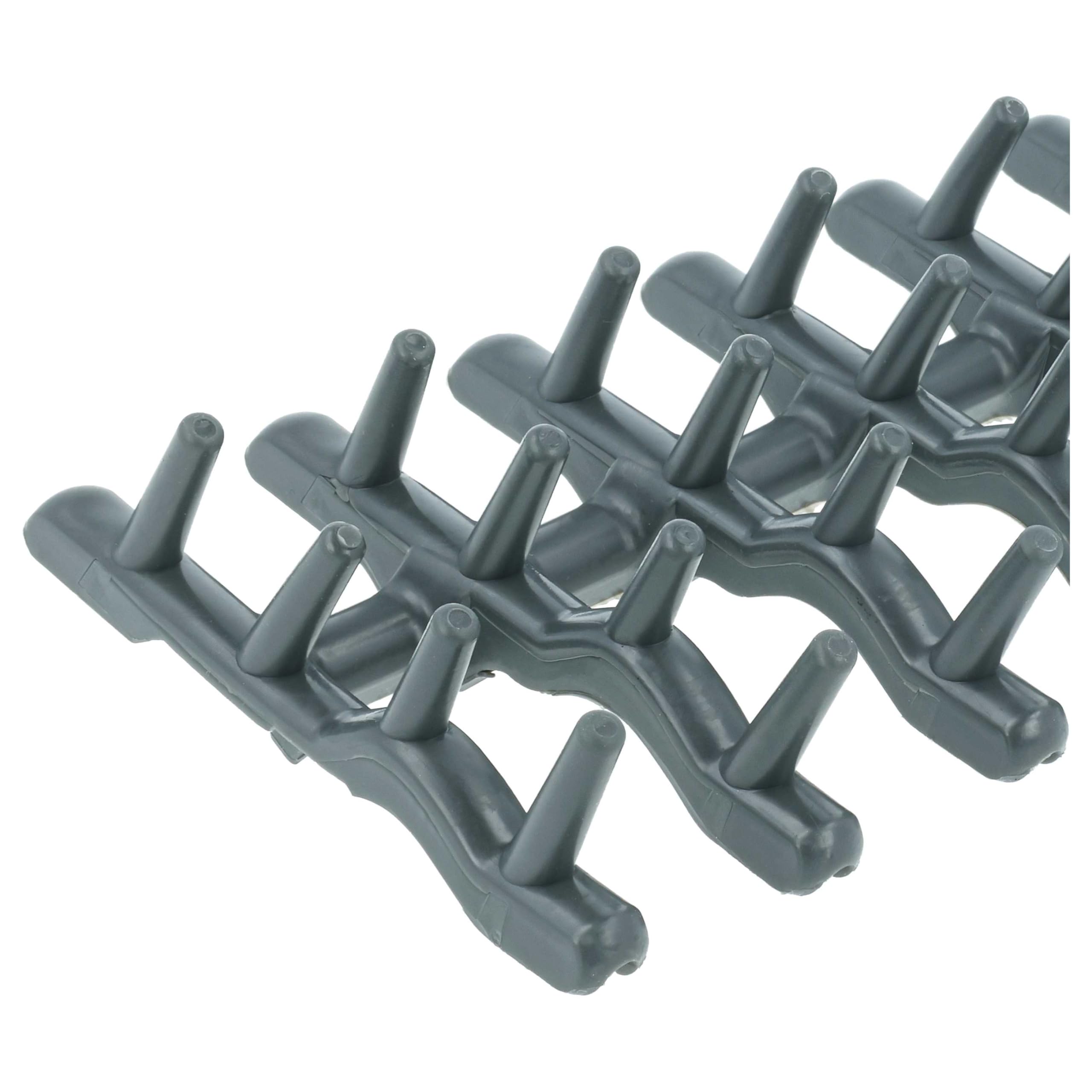 vhbw 4x módulo para cesta superior compatible con Faure FDT26022FA lavavajillas - caucho, gris oscuro