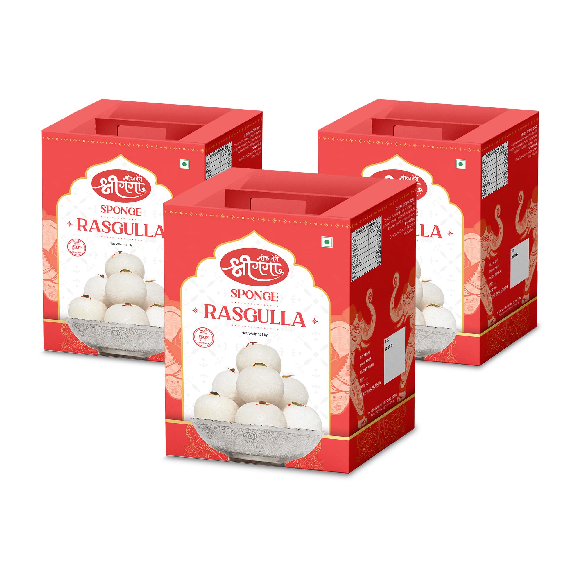 Bikaneri Shree Ganga Spongy Rasgulla, 3Kg (1Kg x 3) Tin, Traditional Bikaneri Sweet, Bikaneri Mithai, Shahi Sweet Delicacy, 60 Pieces (B0DH2NNG69) Amazon Price History, Amazon Price Tracker