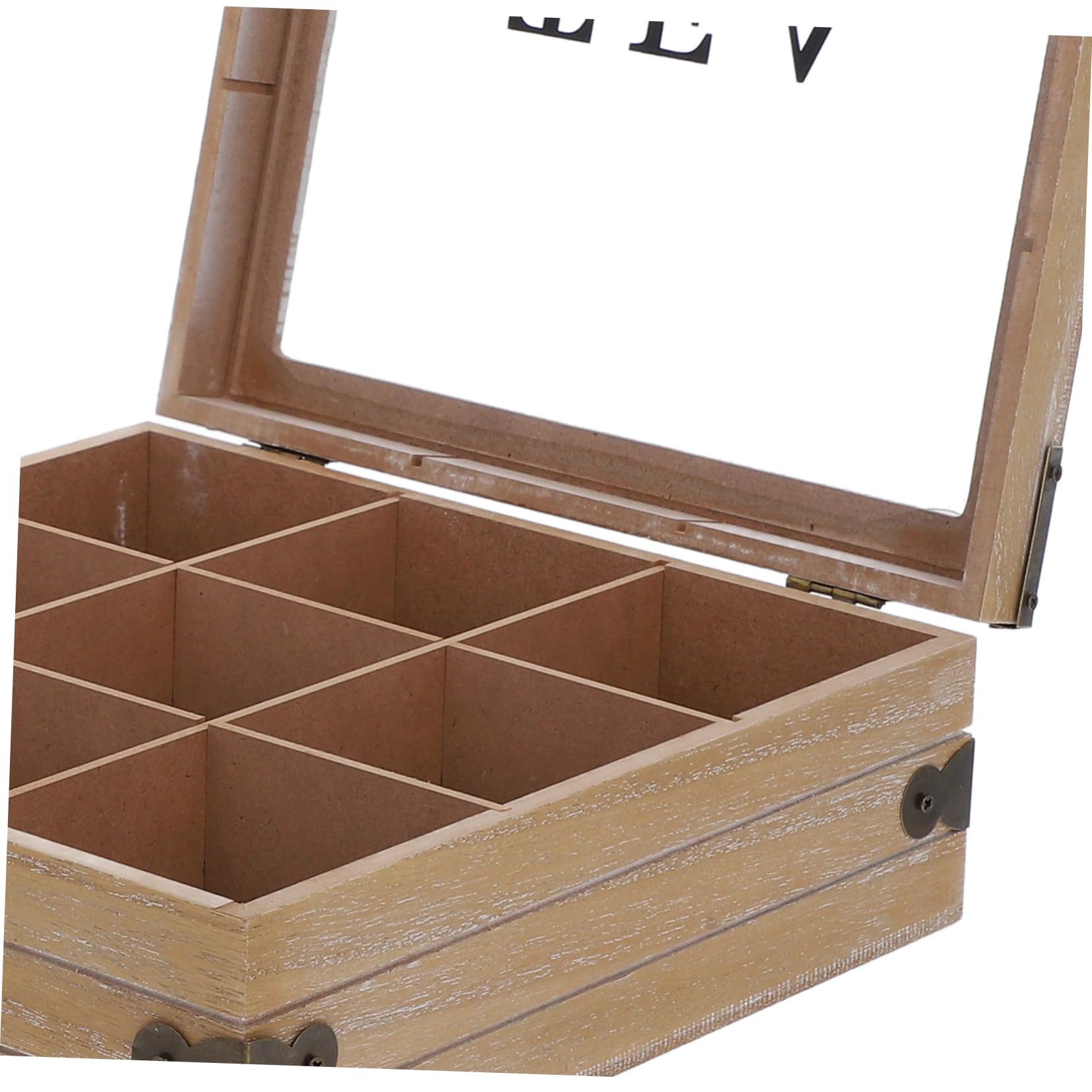 MAGICLULU Teebeutel-aufbewahrungsbox Aus Holz Mit Mehreren Fächern Und Glasdeckel Teetrinkbehälter Für Teebeutel Tee-Organizer Für Küche Oder Schrank