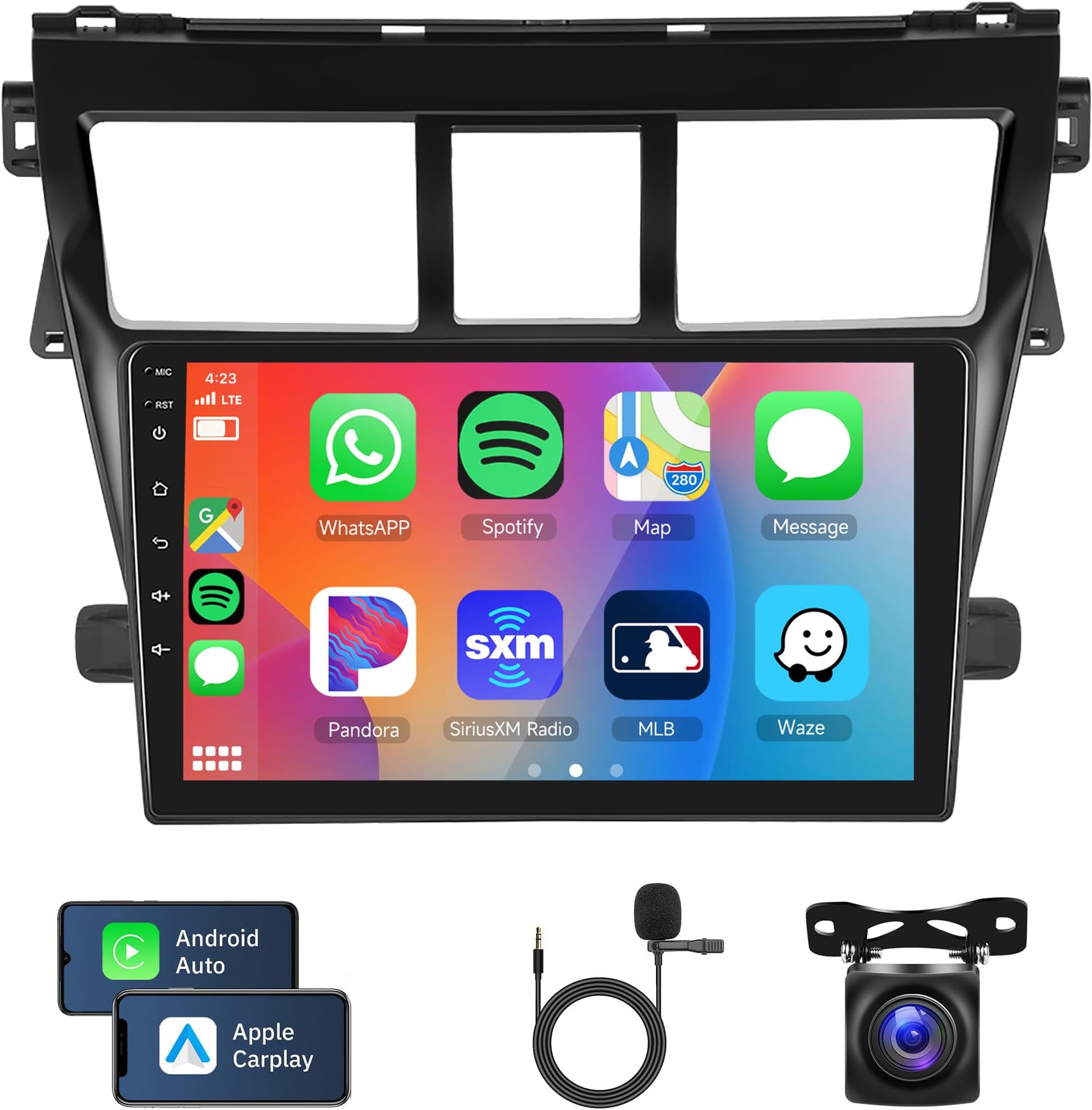 CarPlay Android Auto Radio Voor Toyota Yaris XP90 2005 - 2012 Auto Multimedia Gps 2din Autoradio