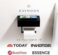 Vista 4 de Day Moon™ Soporte de papel higiénico negro mate con estante, soporte de toallitas para baño, dispensador de toallitas desechables, soporte