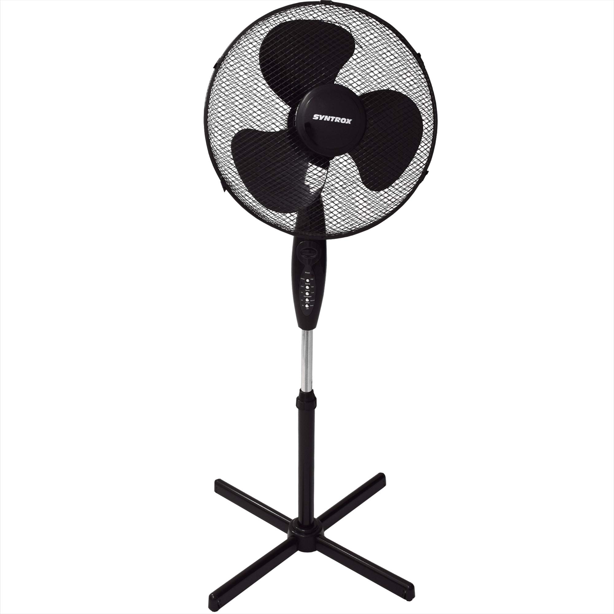 Syntrox Germany SVT-50W Ventilator mit Fernbedienung Oszillation Standventilator Windmaschine Axialventilator Lüfter