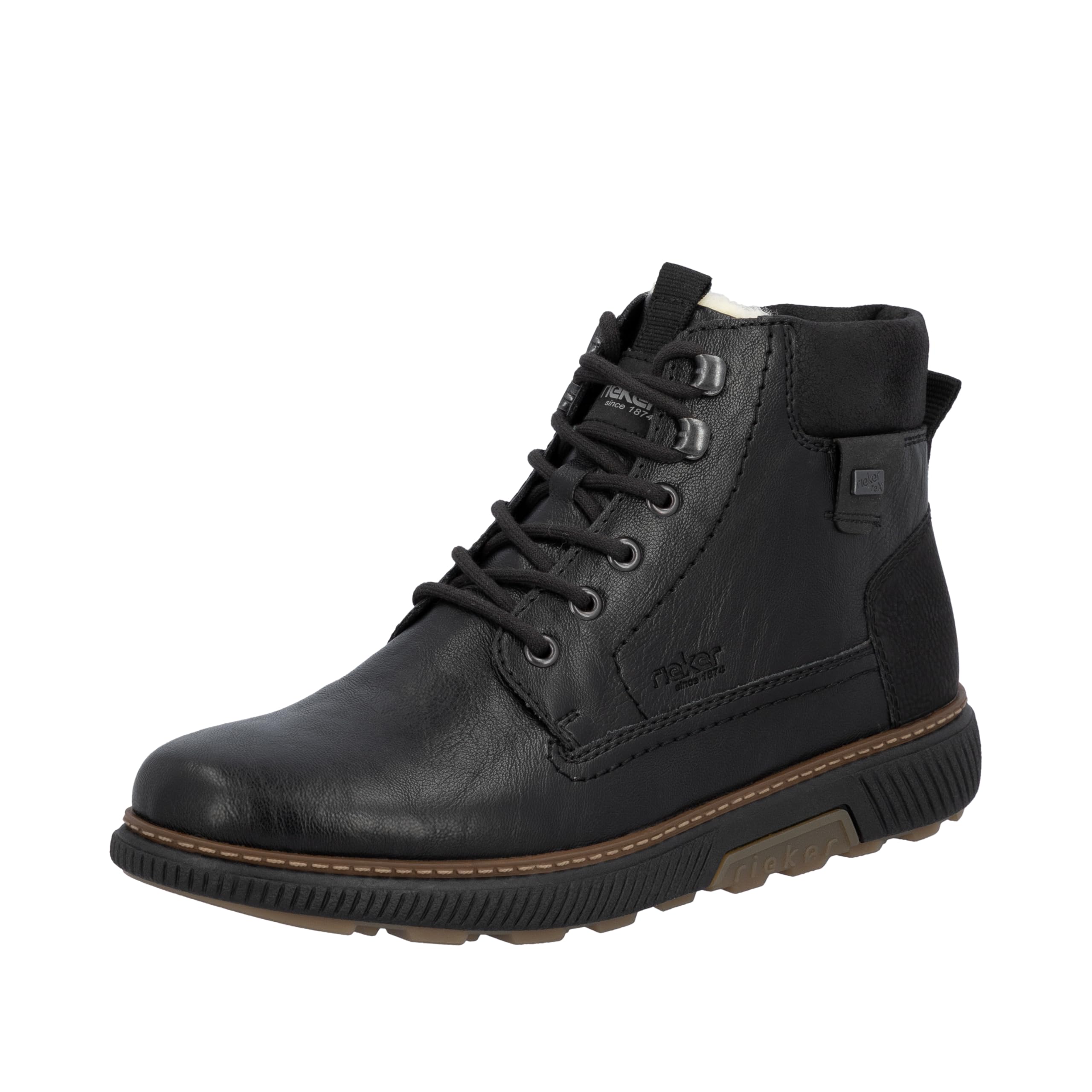 Rieker Men's Black Lace-Up Ankle Boots - Lace-Up Boots - 7 Uk - Shoes