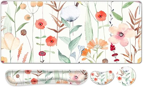 Miniatura 21 de Juego de alfombrilla de mouse grande para juegos, 4 en 1, alfombrilla de escritorio extendida para teclado con reposamuñecas, juego de alfombrilla