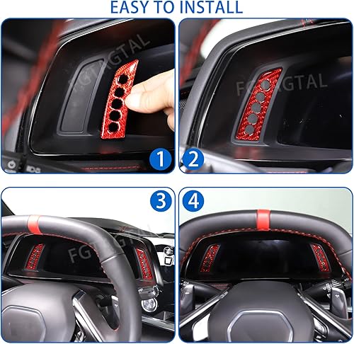 Miniatura 5 de Adhesivo suave de fibra de carbono para panel de instrumentos, compatible con Chevrolet Corvette C8 2020-2024, accesorios adhesivos para cubierta de