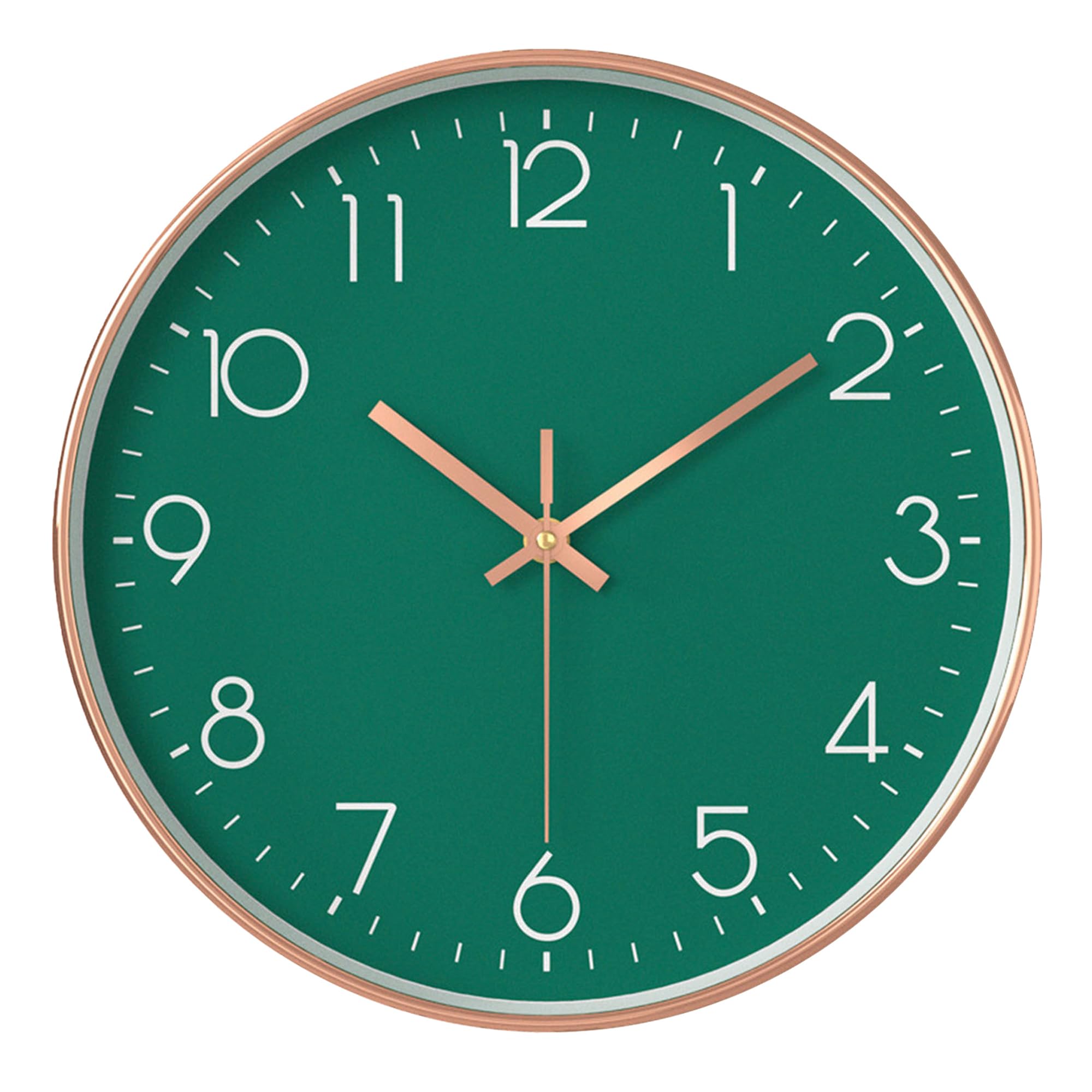 AOJIATI 14 Inch Large Indoor Outdoor Clock, Silent Non Ticking Round Analog Wall Clock Battery Operated, Modern Green Decorative Clock for Garden, Patio, Pool, Kitchen, Bathroom