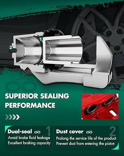 Miniatura 6 de SCITOO 18-B4791 18-B4790 Pinzas de freno de disco delanteras izquierda y derecha con soporte para Ford para Excursion 2000-2005, para Ford para