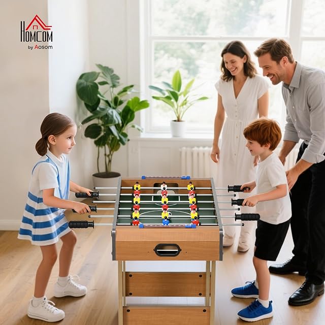 Foto 2 de 8 de HOMCOM Futbolín Plegable para Adultos 2 Bolas 69x37x70 cm Natural