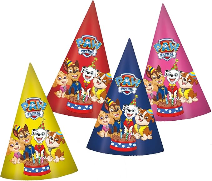 TIB Heyne 6 Partyhüte * PAW PATROL * für Kindergeburtstag und Mottoparty | mit Gummizug | Deko Kinder Geburtstag Party Hut Hüte Cones Verkleidung, 15cm TIB Heyne 6 Partyhüte * PAW PATROL * für Kindergeburtstag und Mottoparty | mit Gummizug | Deko Kinder Geburtstag Party Hut Hüte Cones Verkleidung, 15cm