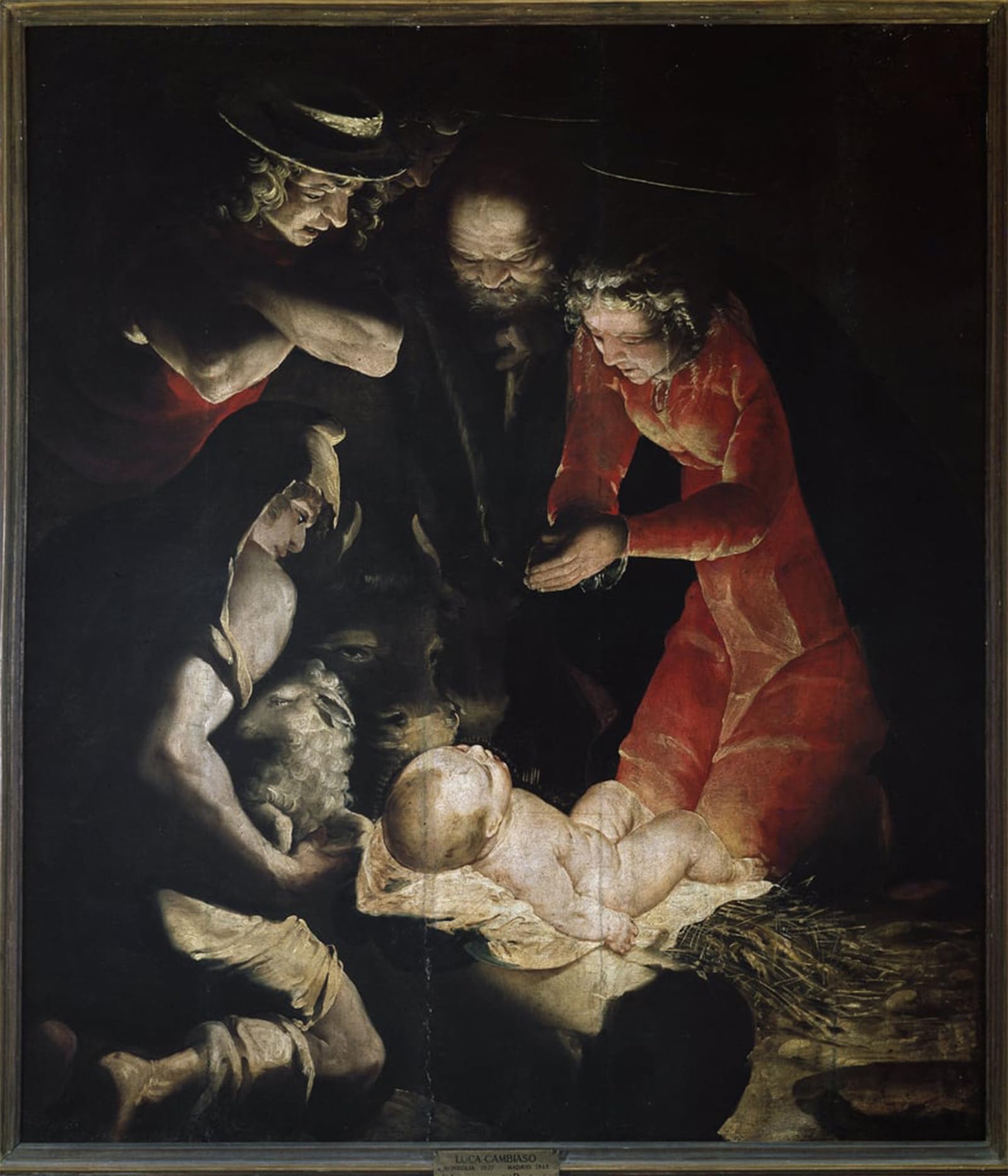 SERENDIPITP Vintage Picture Print on Canvas Wall Art Poster the Adoration of Shepherds or the Nativityoil on Canvas by Luca Cambiaso Artwork Print Poster for Wall Decor 60x90cm