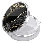 Nipichsha Pill Box, Small Pill Case for Purse & Pocket, Cute Travel Medicine Organizer, Portable Medicine Container Holder to Hold Vitamins, Medication, Fish Oil & Supplement, Luxury Black Marble
