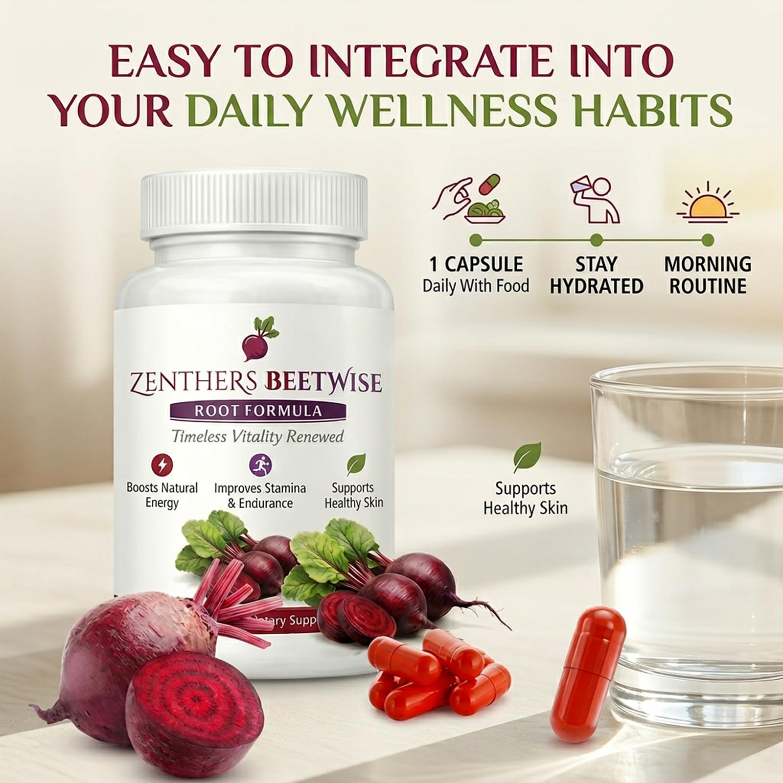 Beetwise By Zenther,Zenthers Beetwise Cold Pressed 400Mg,Natural Energy Support, Vegan-Friendly,Non-GMO-60 Capsules — Amazon image 6
