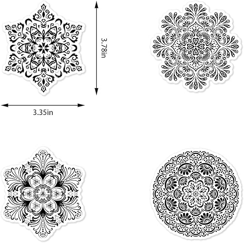 Miniatura 2 de 4 sellos transparentes de flores para hacer tarjetas, sellos de goma transparente de flores de nieve, sellos de flores para hacer tarjetas de