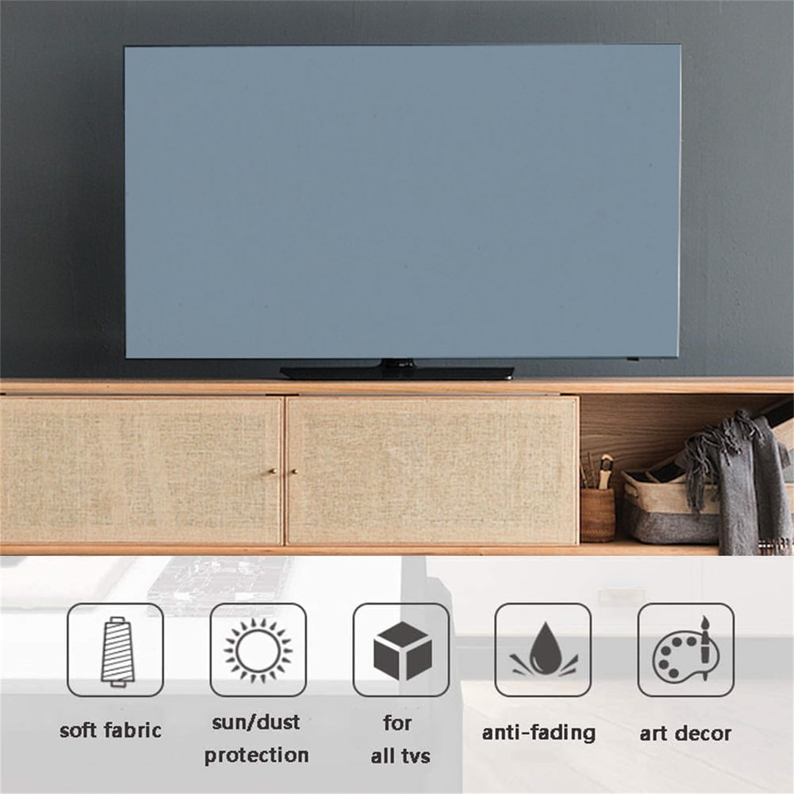 Protection d'écran TV – Housse élastique anti-poussière pour écran TV/PC de 22 à 75 pouces (Tangerine, 49")