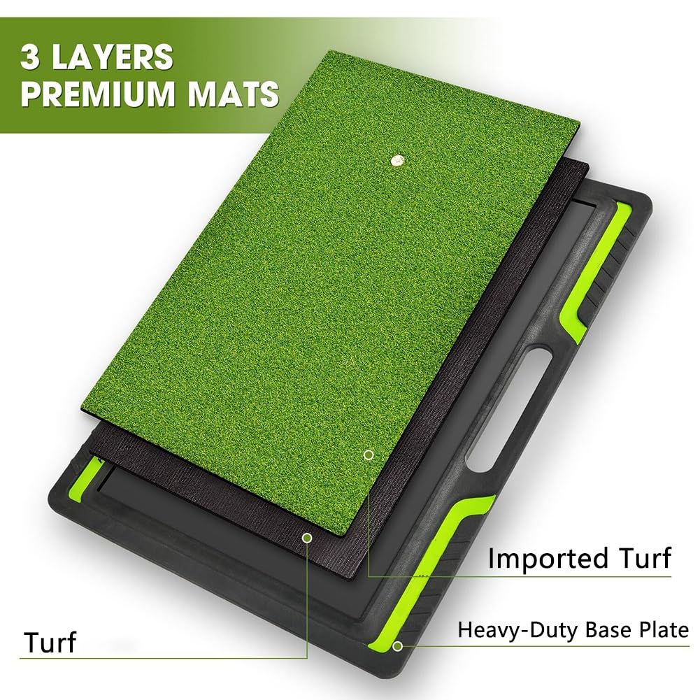 Tapete de práctica verde para golf con base de goma y césped artificial para uso en interiores y exteriores