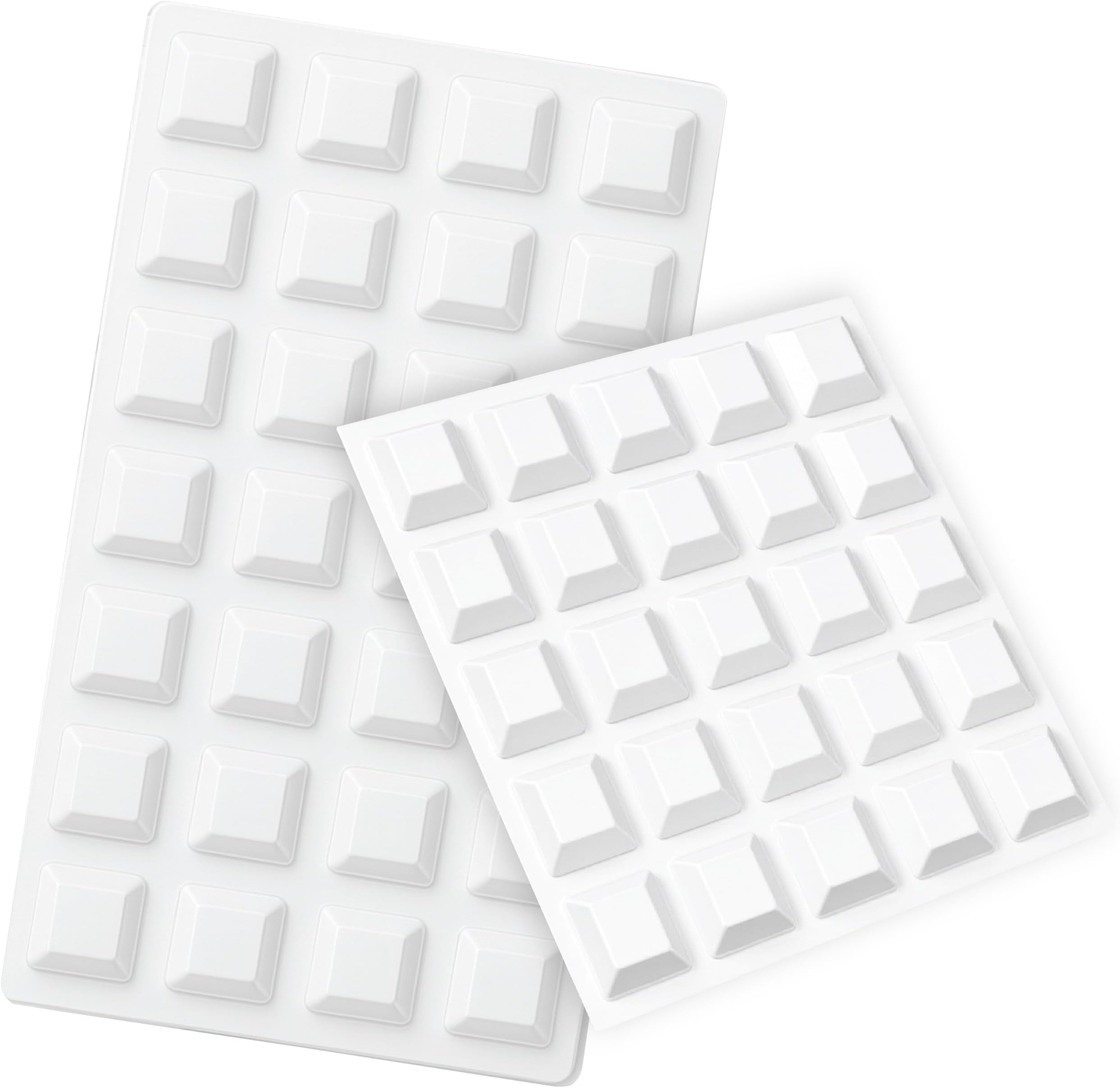 White Rubber Feet (53 Pack) Self Stick Bumper Pads - Made in USA - Adhesive Tall Square Bumpers for Electronics, Speakers, Laptop, Appliances, Furniture, Computers