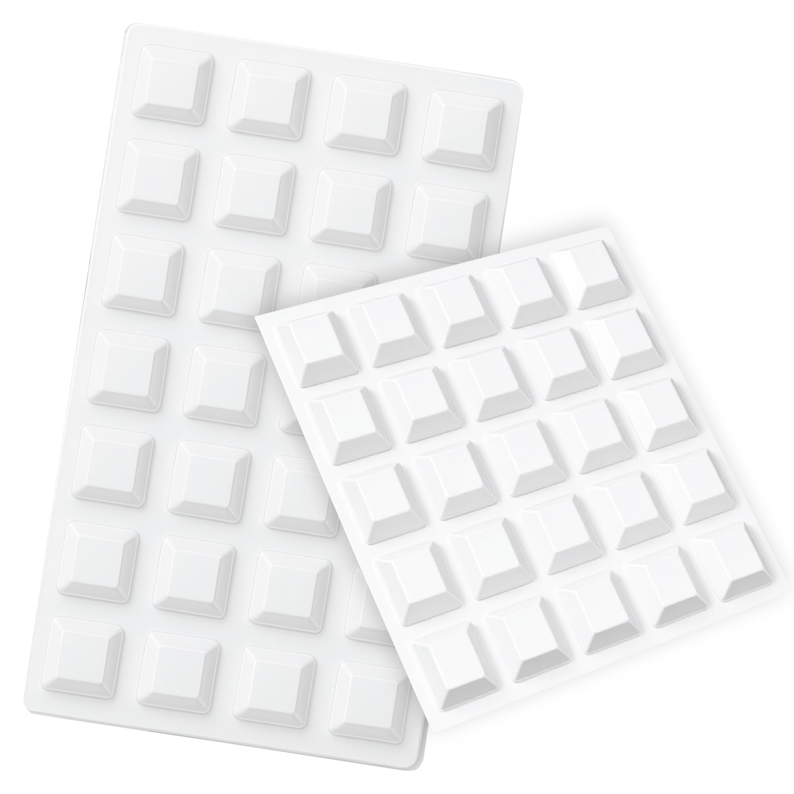 White Rubber Feet (53 Pack) Self Stick Bumper Pads - Made in USA - Adhesive Tall Square Bumpers for Electronics, Speakers, Laptop, Appliances, Furniture, Computers