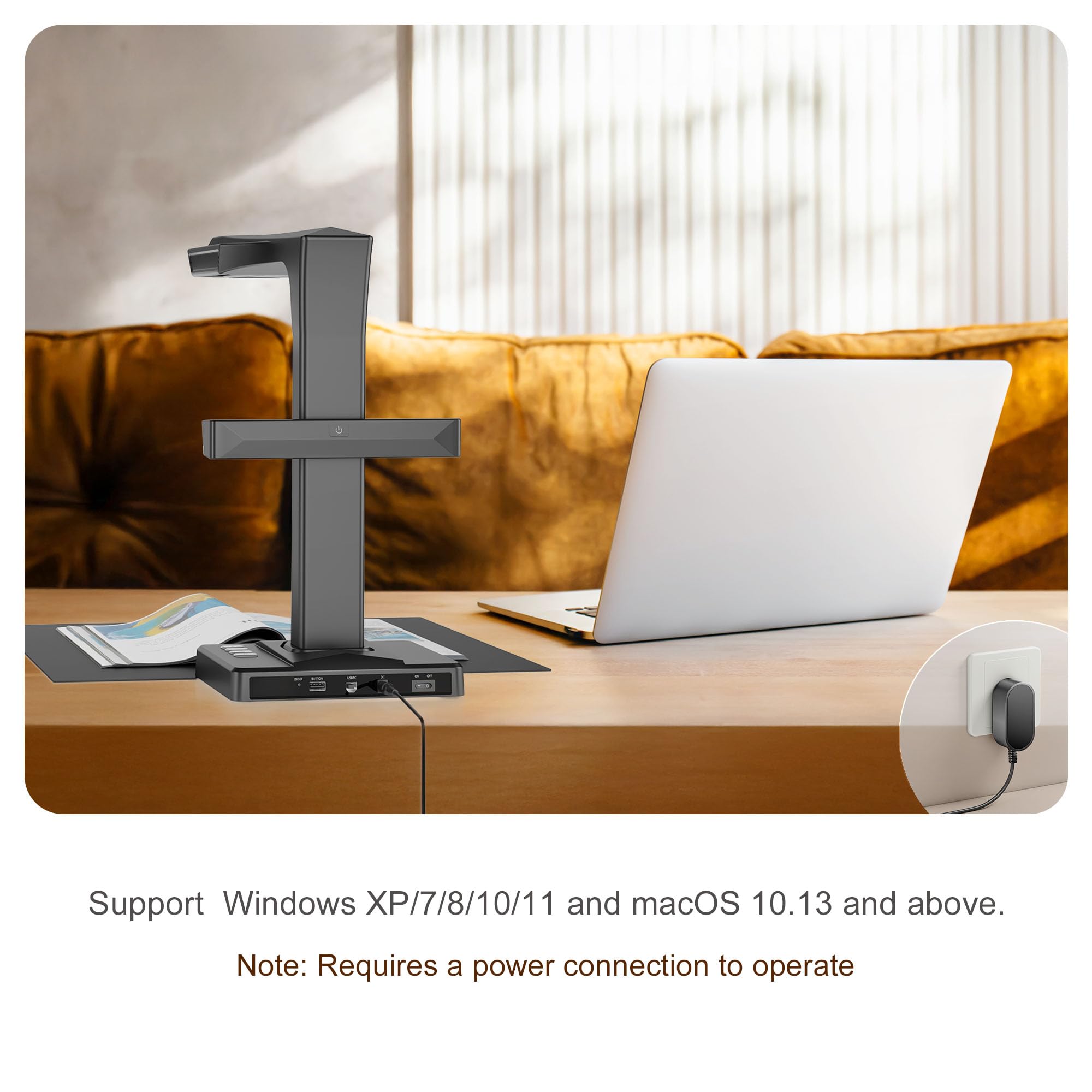 CZUR ET16 Plus A3 Scanner Professional OCR Book Scanner with 16MP, Flatbed Document Scanner for Personal Library, School, Czur Scanner Support HDMI, Windows/macOS