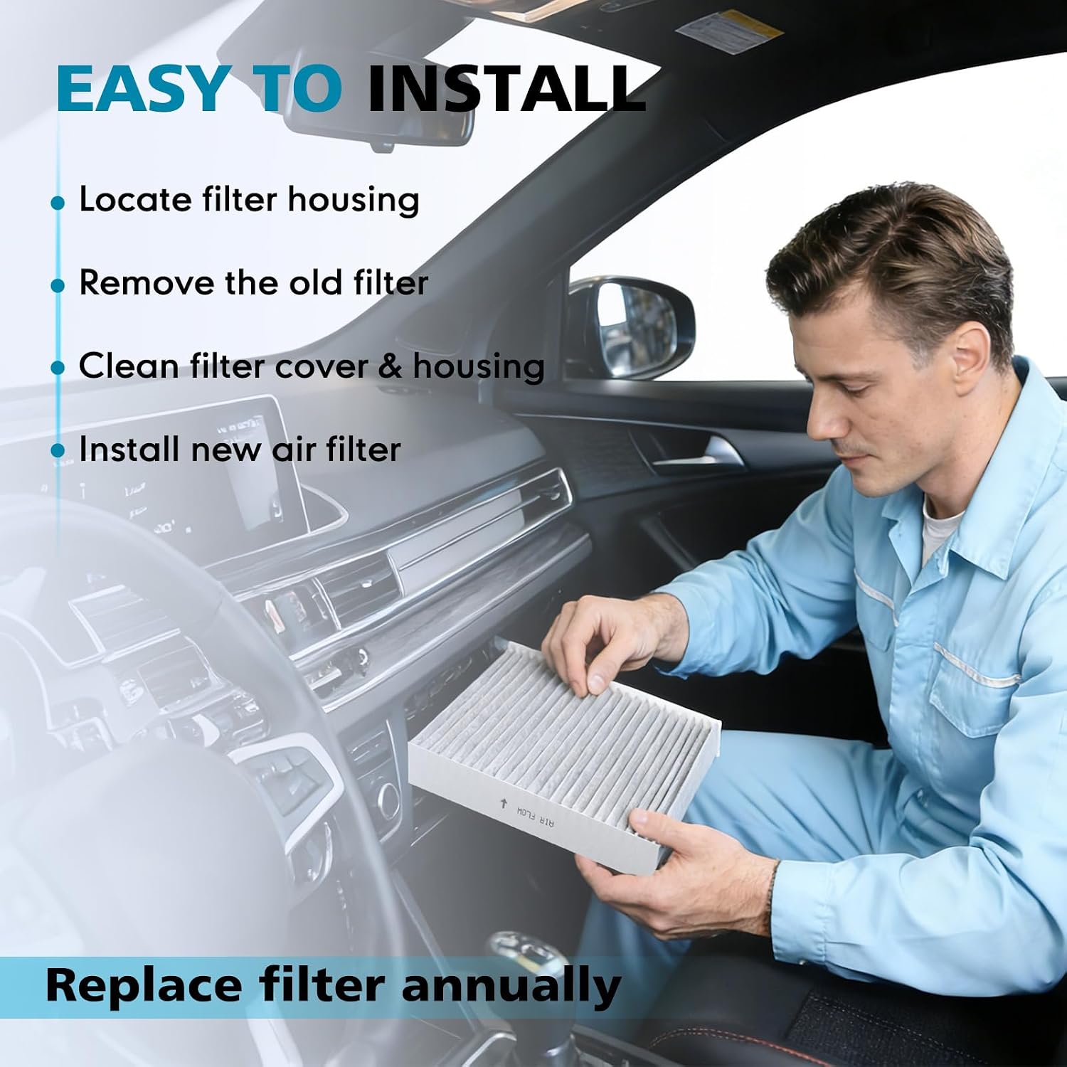 3PCS CF11671 Cabin Air Filter With Activated Carbon Compatible with RAM 1500 2500 3500 2016-2024, RAM 4500 5500 2016-2023, MAZDA CX-7 2007-2012