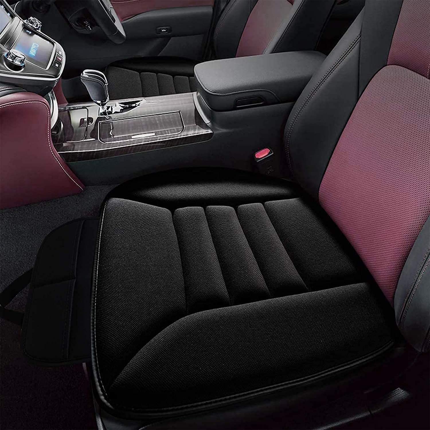 Big Ant Coussin Voiture Siege,Housse de Siège, Mousse Mémoire Protection Chaise Confortable Antidérapant Tapis Couverture Siège, pour Auto Bureau Domicile-Noir