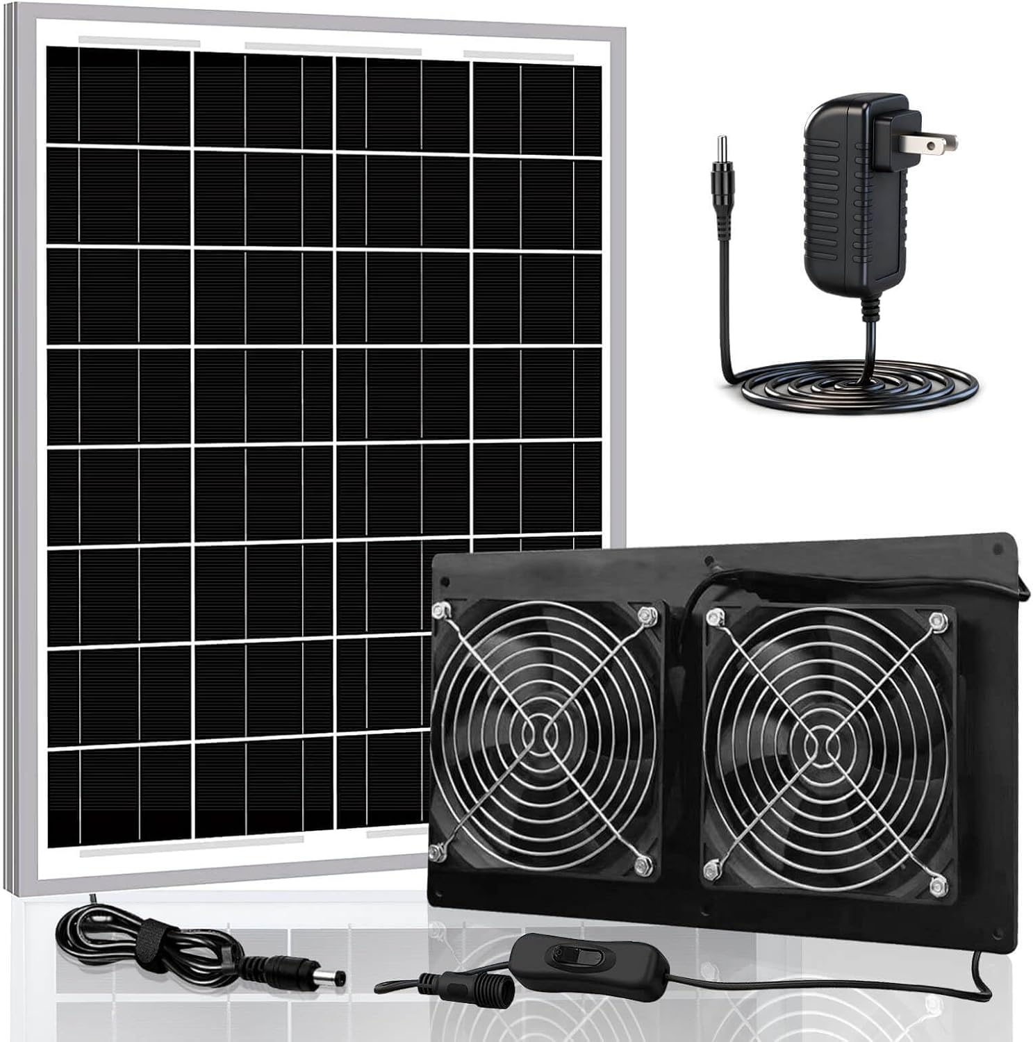 Photo voltaic Exhaust Fan, 15W Highly effective Photo voltaic Fan for Hen Coop, Straightforward Set up, Weatherproof, Ventilate Your Hen Coop Shed Greenhouse Canine Home with Zero Electrical energy Price