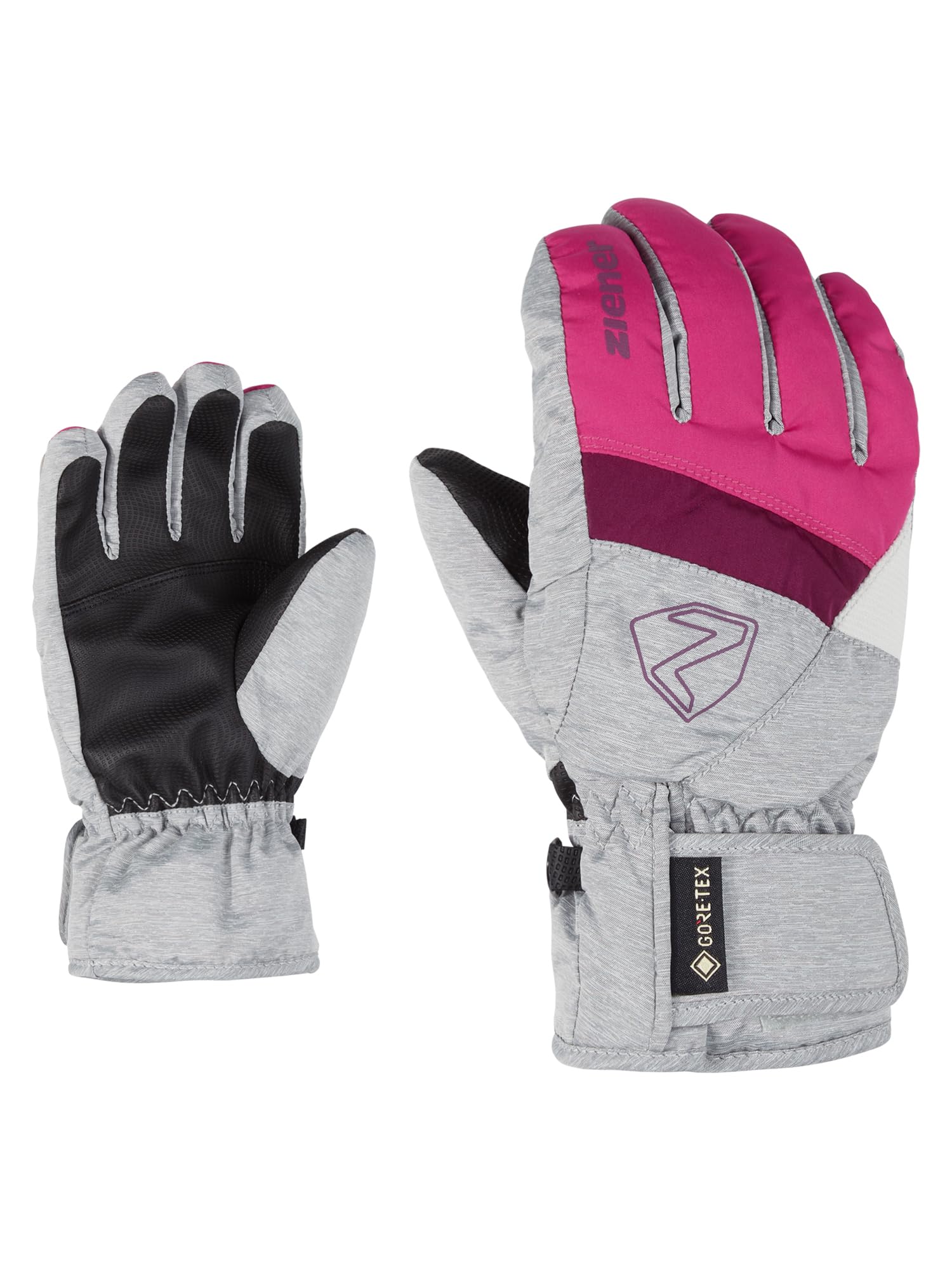 Ziener Leif Unisex Children's Ski Gloves, Pop Pink/Light Melange, 3.5