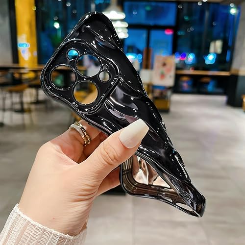 Miniatura 2 de Funda con patrón de ondas de agua para iPhone 15 Pro, TPU suave, a prueba de golpes, cubierta trasera protectora para mujeres y niñas, funda de