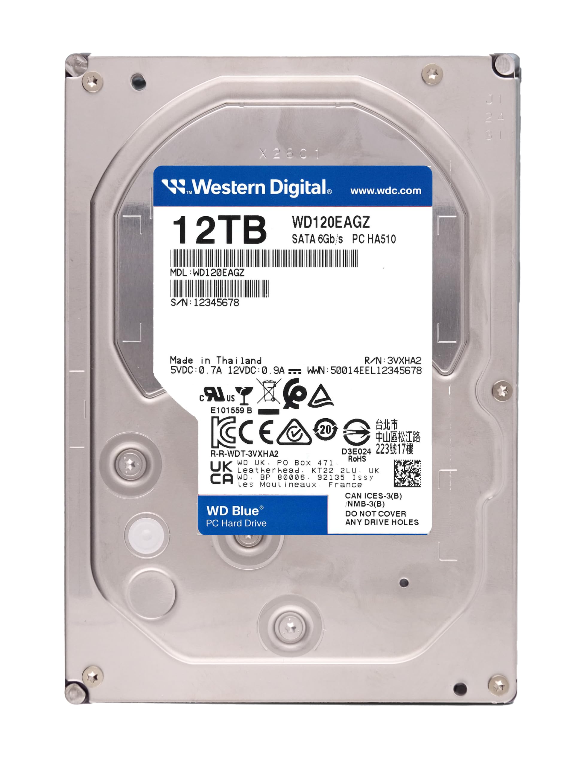 内蔵型SSD Western Digital HDD 12TB WD120EFAX Amazon.com: Western Digital 12TB WD Blue Internal Hard Drive HDD