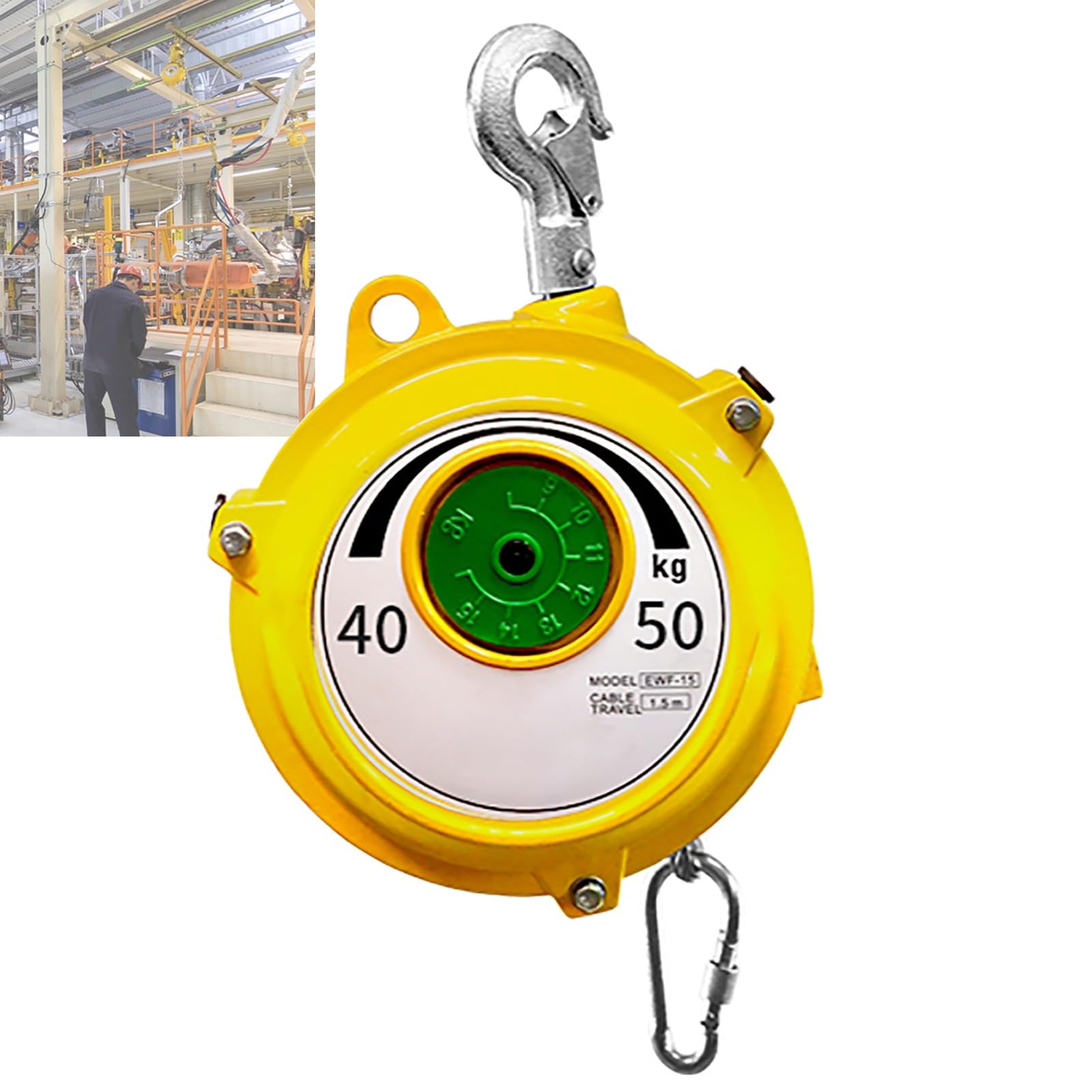 Retractable Spring Balancer, Spring Balancer Holder 1.5m 1-60kg(40-50kg)