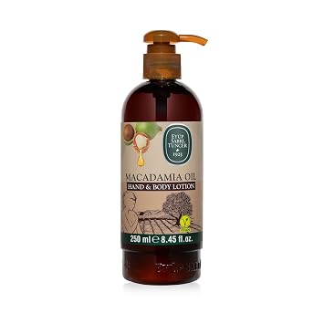 Eyup Sabri Tuncer Macadamia Oil Hand & Body Lotion, 8.45 fl oz 250 ml | Macadamia oil and vitamin E hydrate skin and refine its texture. Soft, sweet floral scent. Crafted in Turkiye since 1923.