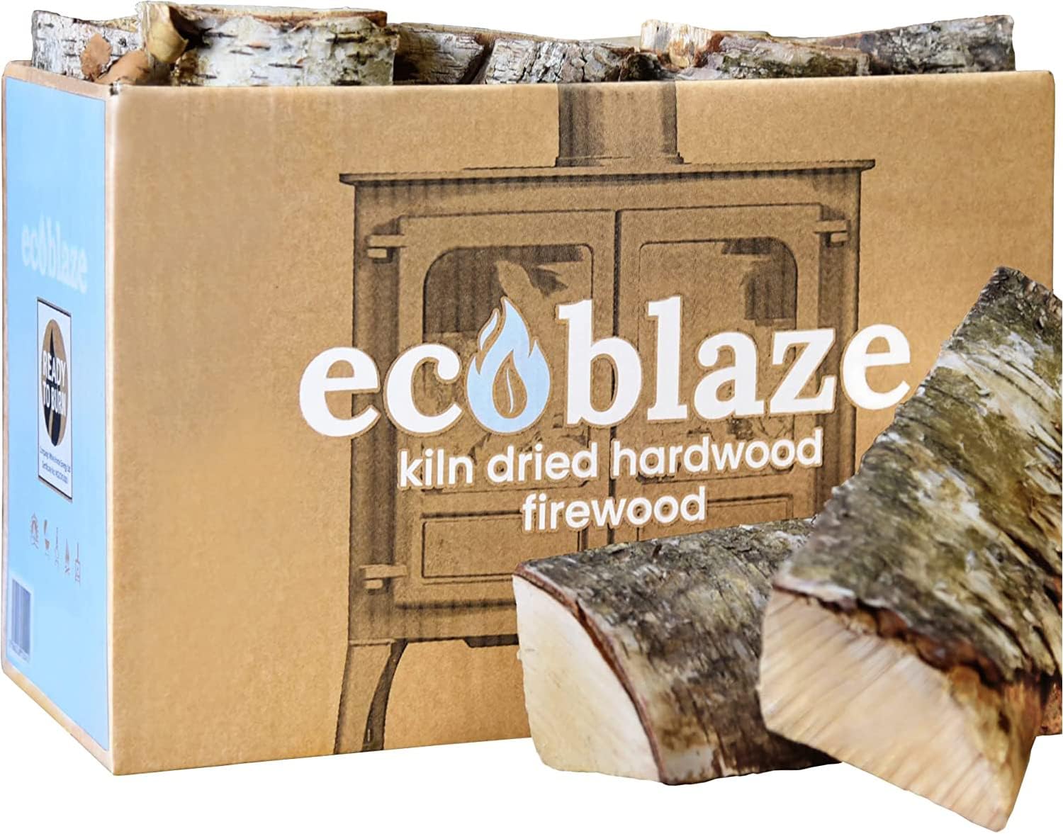 EcoBlaze Kiln Dried Firewood Hardwood Logs for Wood Burners Pizza