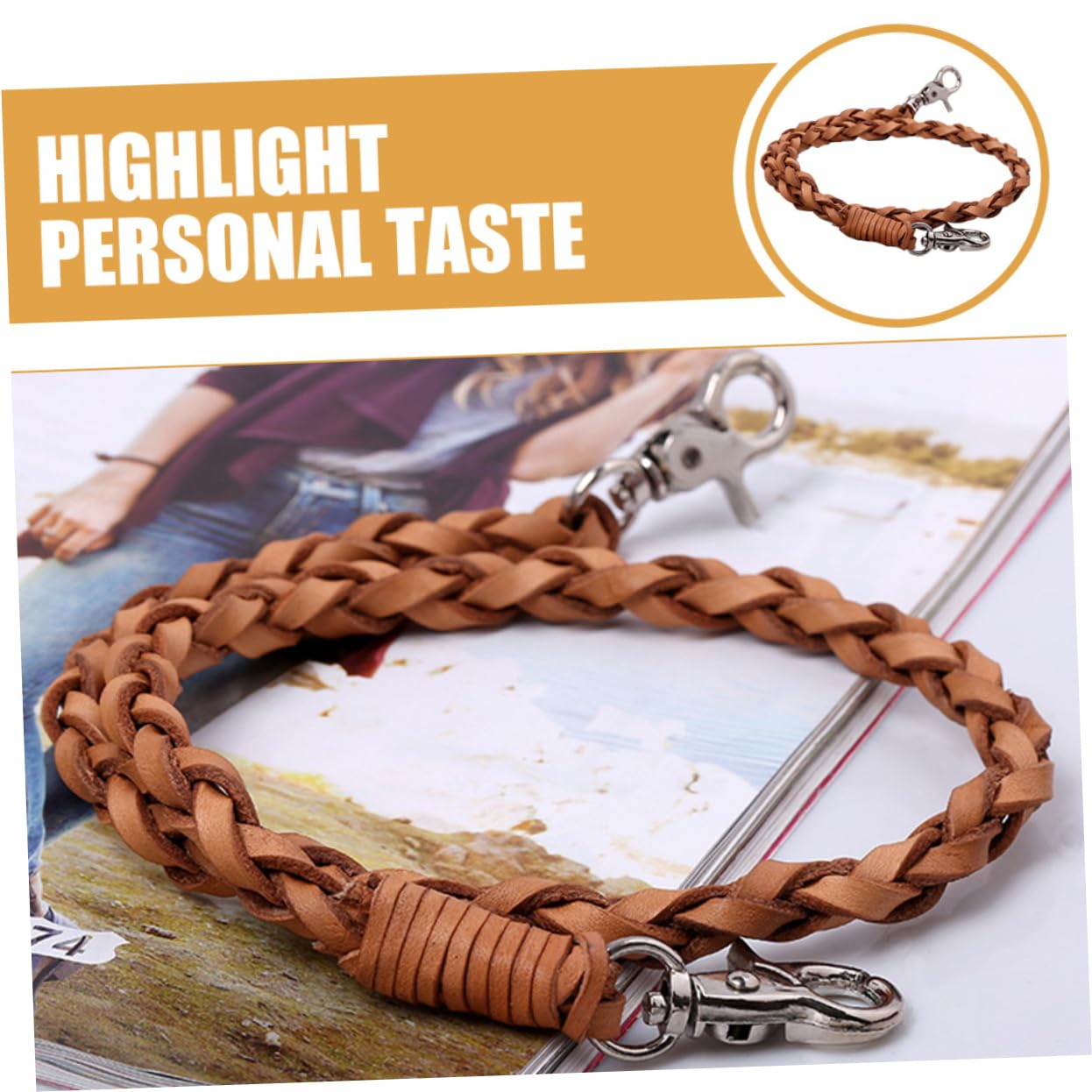 BESPORTBLE 3pcs Pants Chain Accessory Vintage Woven Trouser Chain for Men for Jeans Handbags and More