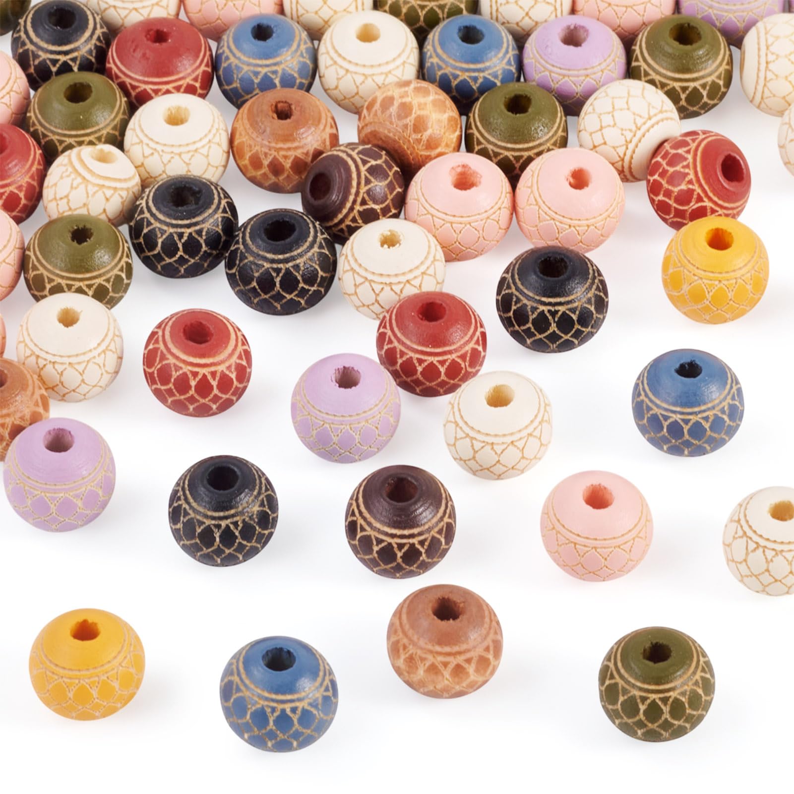 Perles rondes en bois de 10 mm colorées pour fabriquer des bracelets bohèmes uniques