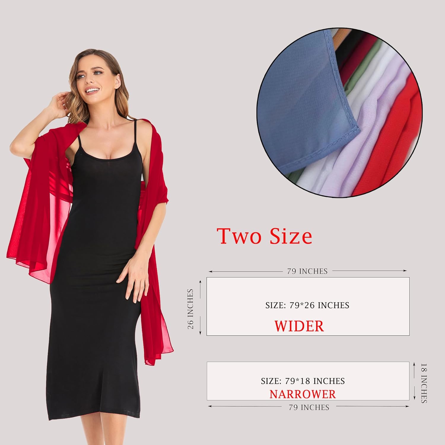 Shawls and Wraps for Evening Dresses Sheer Chiffon Women Elegant Soft Silky Wraps Wedding Bridal Scarf - Image 3