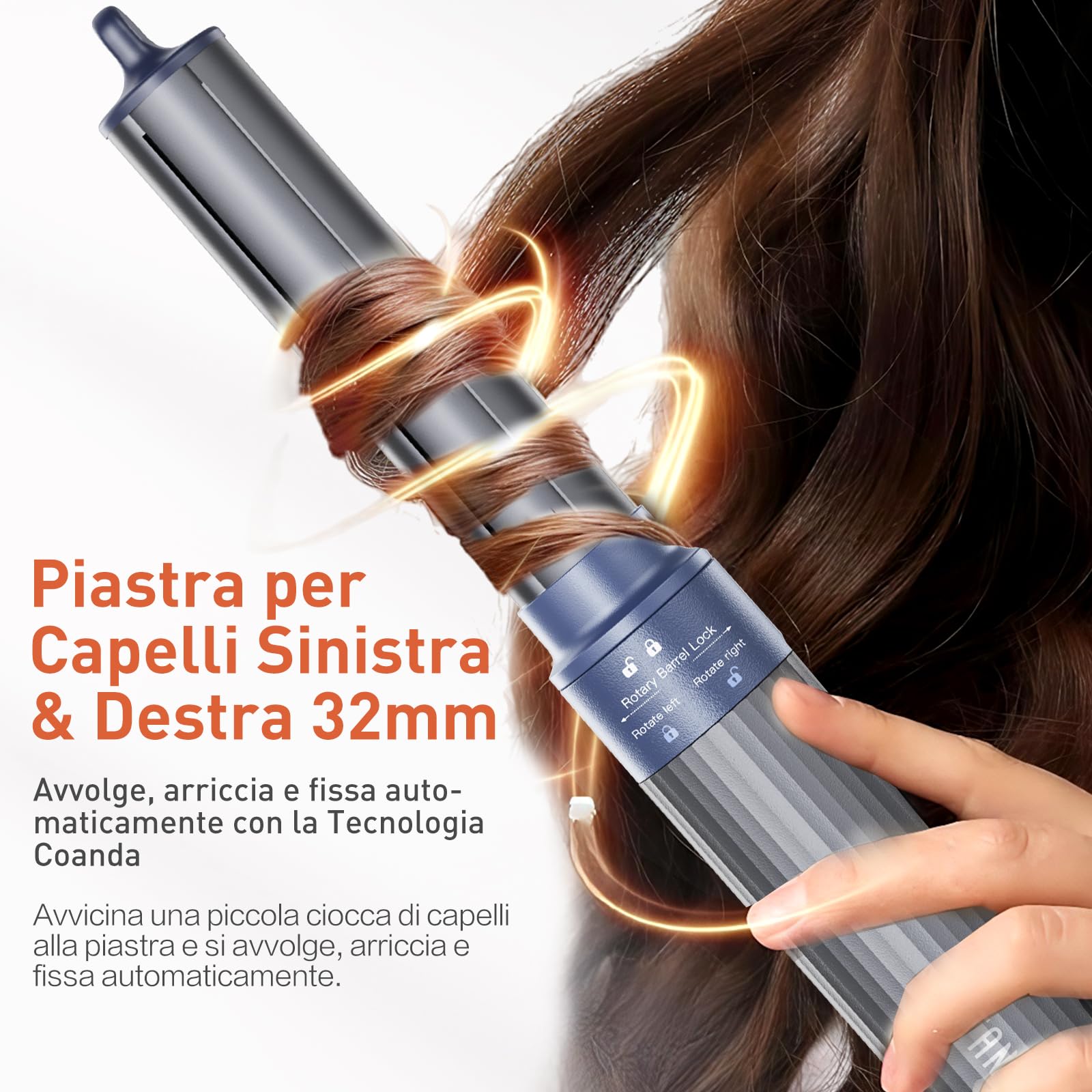 TANSHINE 5 in 1 Spazzola Asciugacapelli Rotante ad Aria Calda Elettrica per Capelli, Hair Air Styler,Spazzola Arricciacapelli per Ricci Styling,Lisciante,Volumizzante
