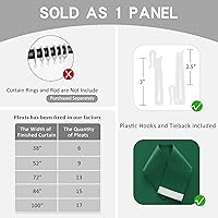 Vista 35 de Cortina plisada de 96 pulgadas de largo, con aislamiento térmico para oscurecer la habitación, cortina plisada con ganchos y alzapaños para sala