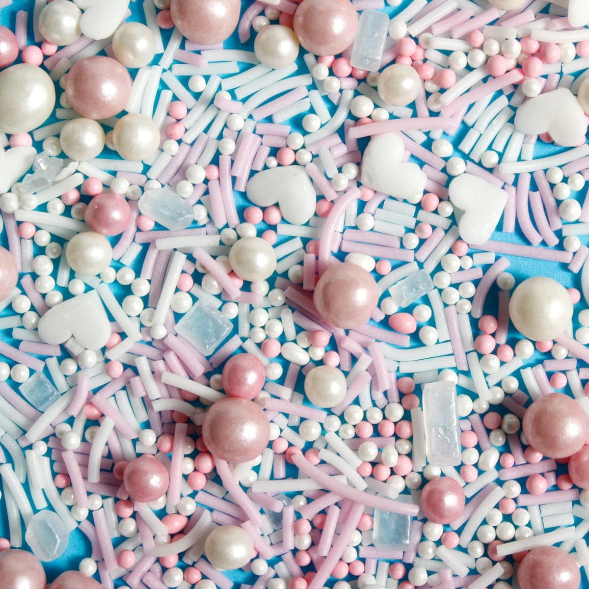 Cotton Candy Kisses Heart Mix Edible Cake Sprinkles 120G / 4.2Oz Pink White
