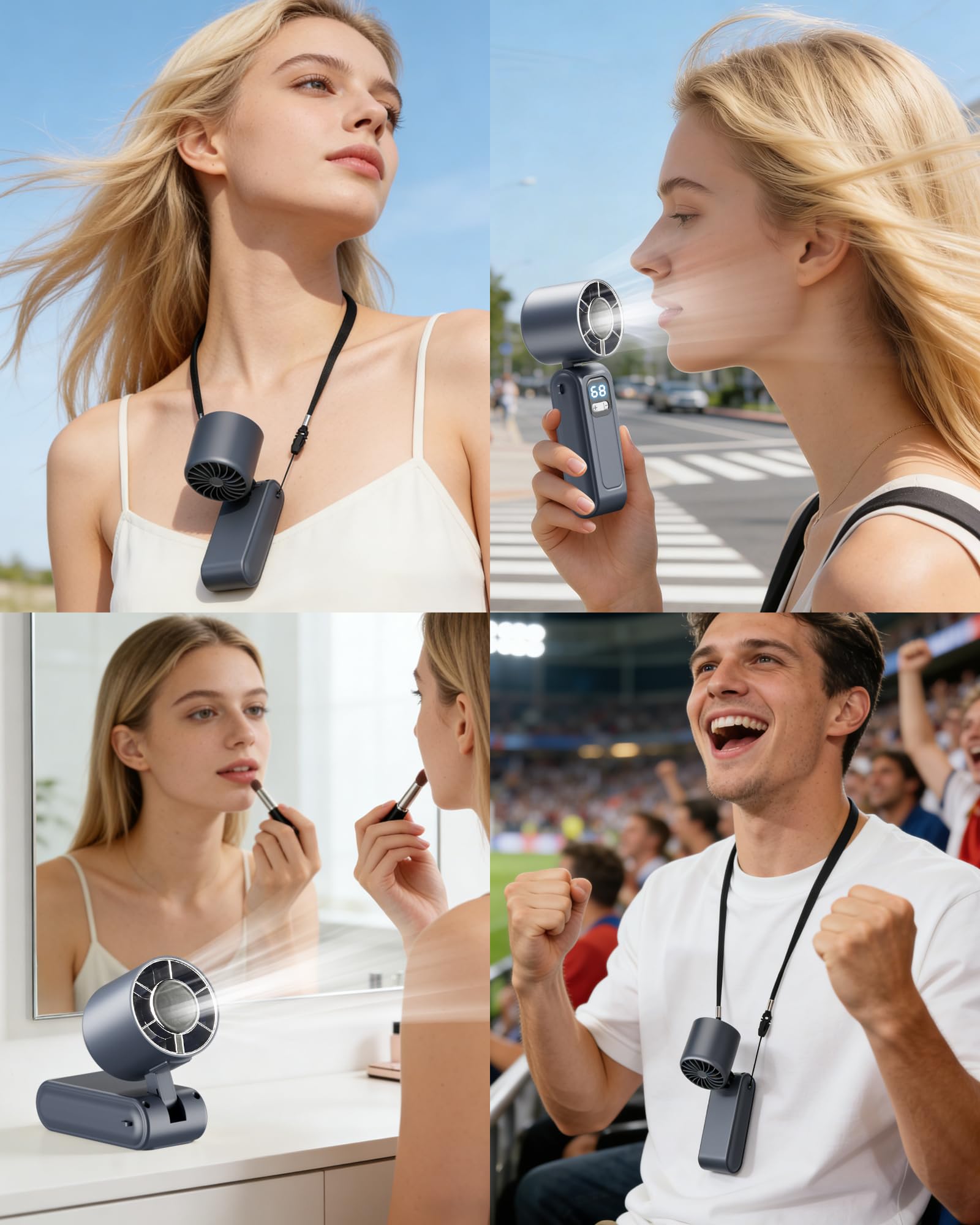 Wudyfei Portable Handheld Fan with Ice Cooler, High-Speed Turbo Hand Fan - Image 8